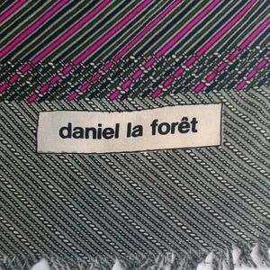 daniel la foret Men's Striped Silk Scarf - Olive Green And Red Fuchsia